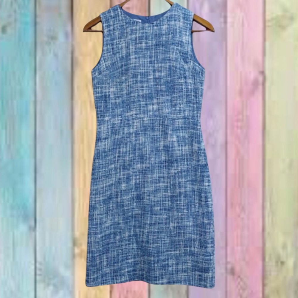 Pendleton Blue Pattern Lined Tweed Dress